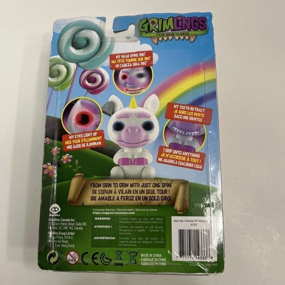 WowWee Grimlings Unicorn Evil GIGI Interactive Animal Toy Fingerlings Brand‎ New - Picture 5 of 5